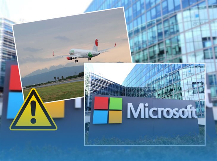 Caída mundial de Microsoft provoca caos en aerolíneas en México