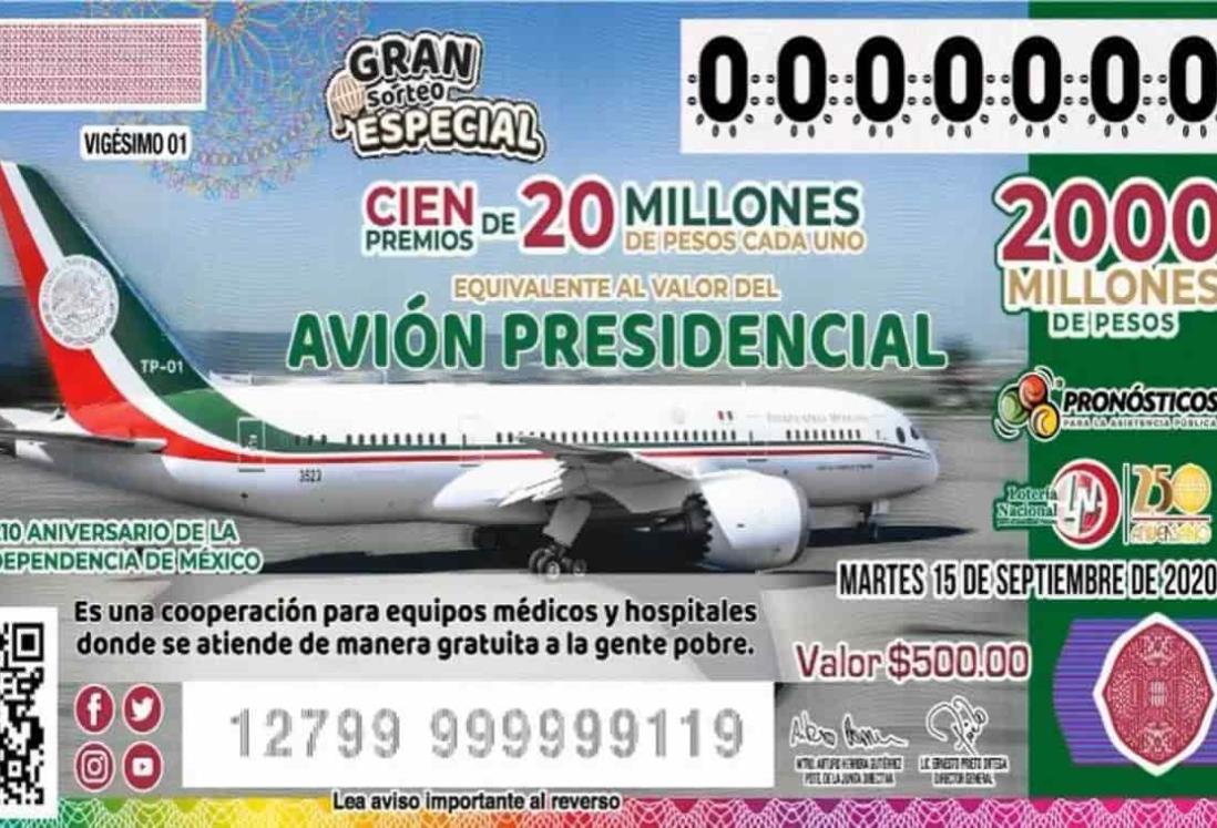 Van 3 millones 815 mil cachitos vendidos para rifa del avión presidencial