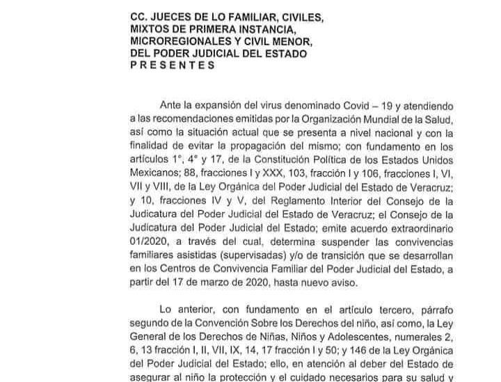 Poder Judicial de Veracruz detiene labores a partir de este 18 de marzo