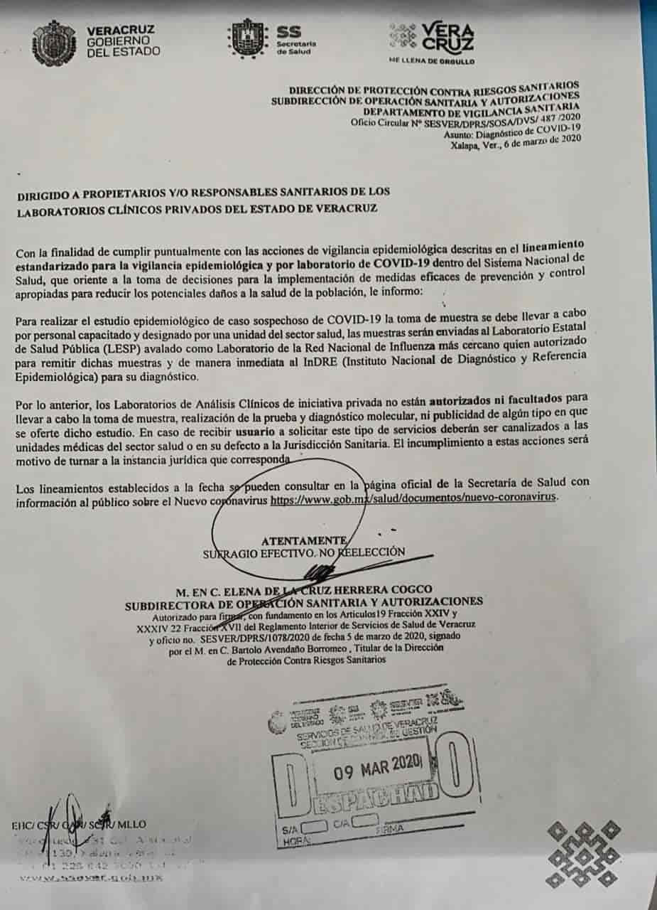 Prohíben a clínicas privadas hacer pruebas de COVID-19