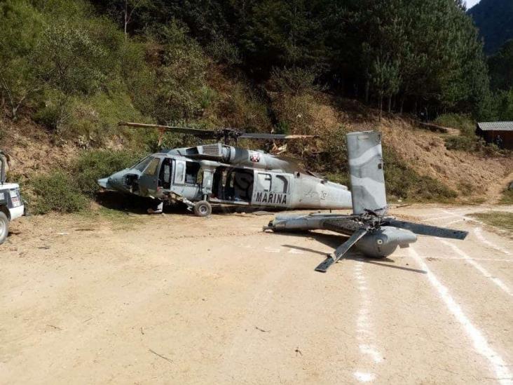 Helicóptero de Semar se accidenta en Tehuipango