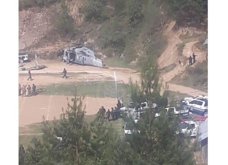 Helicóptero de Semar se accidenta en Tehuipango