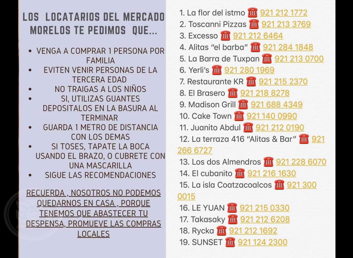 Negocios en Coatzacoalcos activan servicios a domicilio