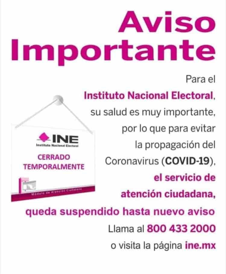 INE suspende servicios en Coatzacoalcos