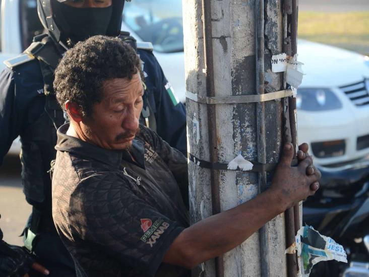 Detienen a sujeto que agredió a señora en centro de Veracruz