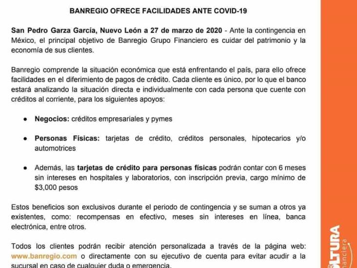 Estos son los beneficios que le ofrecen los bancos ante el Covid-19