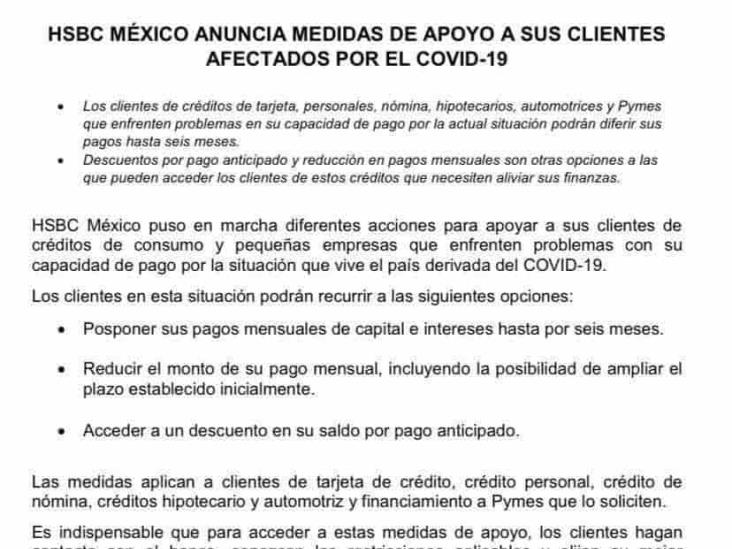 Estos son los beneficios que le ofrecen los bancos ante el Covid-19