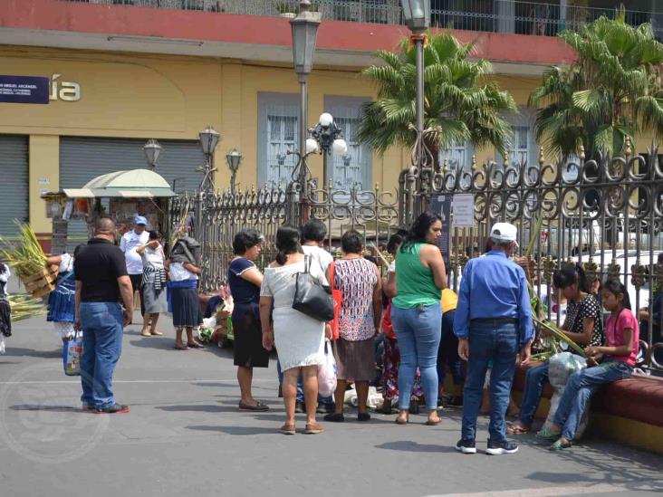 Retiran a vendedores de palmas del atrio de Catedral de Orizaba