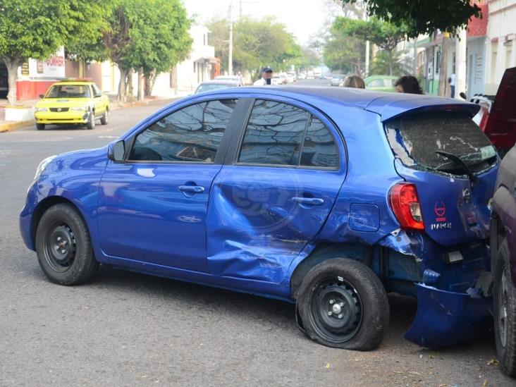 Se registra accidente en calles del Centro de Veracruz