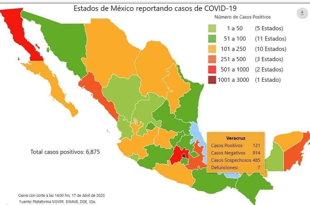 Coronavirus en México: suman 546 muertos y 6 mil 875 casos confirmados