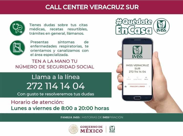 Abre IMSS call center  para el sur, darán atención sobre COVID-19