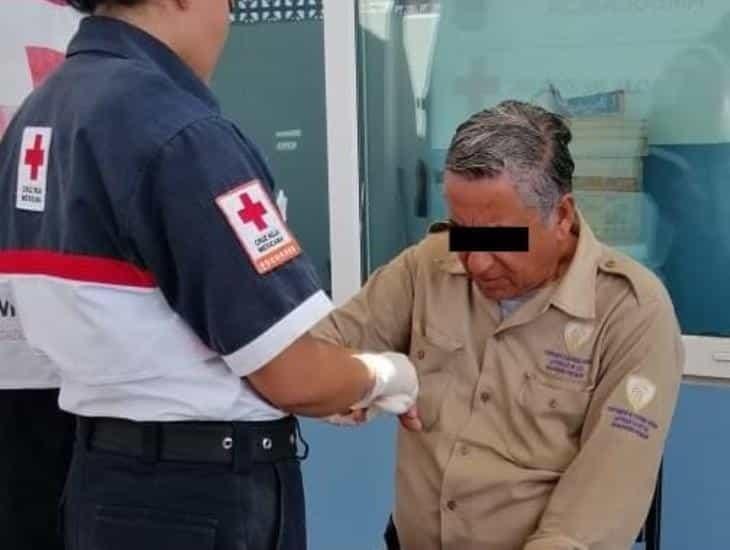 Golpean y agreden a vigilante de la Cruz Roja Veracruz