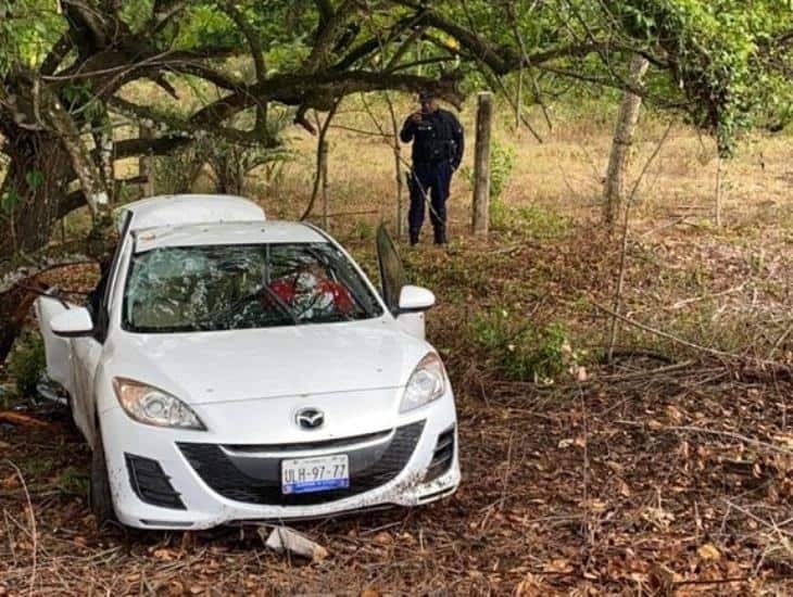 Queretanos la libran tras chocar contra un árbol en tramo Acayucan-Isla