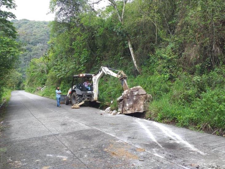 Por lluvias, reportan caída de rocas en carretera de Córdoba