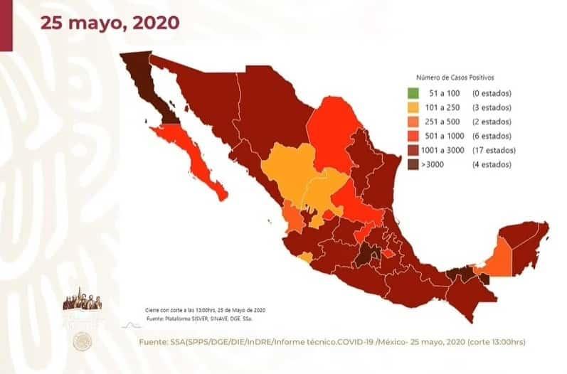 COVID-19 en México: 71 mil 105 casos y 7 mil 633 muertes