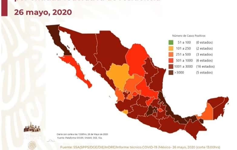 COVID-19 en México: 8 mil 134 muertes y  74 mil 560 casos positivos