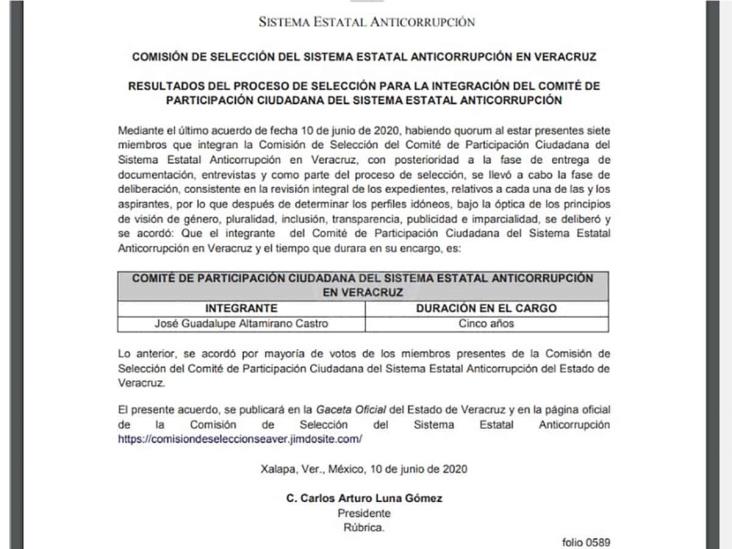 José Guadalupe Altamirano, nuevo integrante del Sistema Estatal Anticorrupción