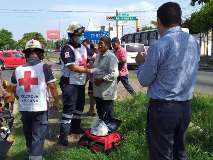 Fuerte accidente en colonia centro de la ciudad de Veracruz deja una persona herida