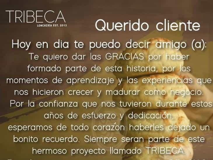 Cierra Tribeca, conocido restaurante en Coatzacoalcos