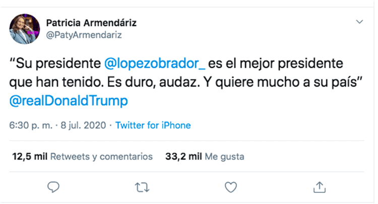 Describe Trump a AMLO como el mejor presidente que ha tenido México