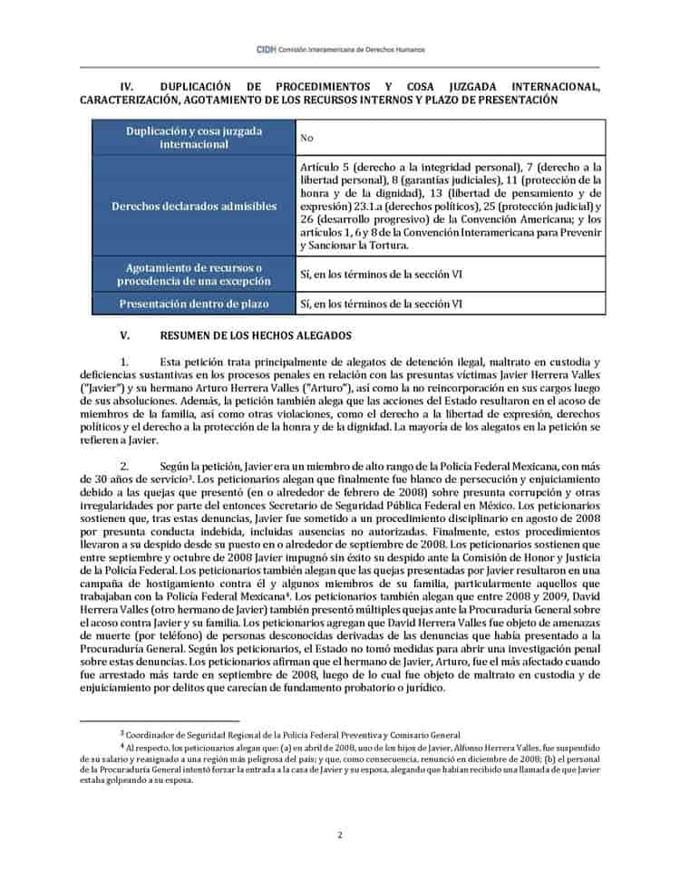 CIDH admite caso de Herrera Valles, detenido tras denunciar corrupción de García Luna