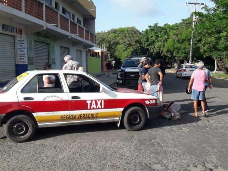 Atropella taxista a un ciclista en calles de Veracruz