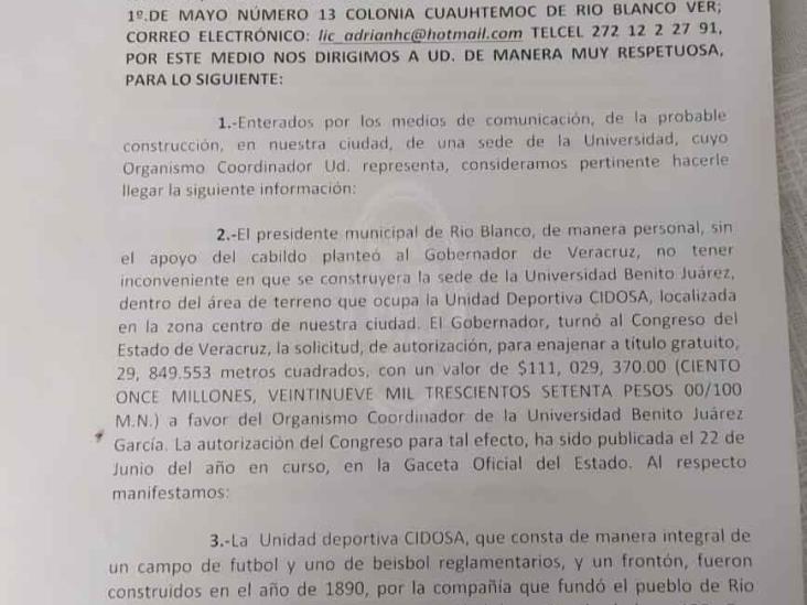 Se alarga conflicto por construcción de Universidad del Bienestar en Río Blanco