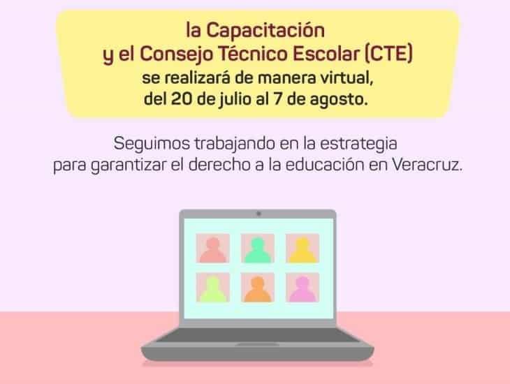 Virtual, capacitación y consejo técnico escolar de educación básica: SEV