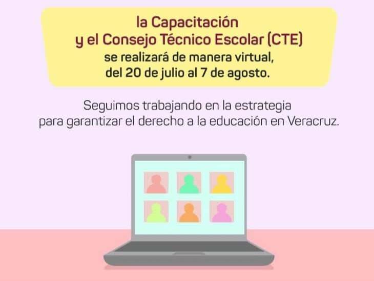 Virtual, capacitación y consejo técnico escolar de educación básica: SEV