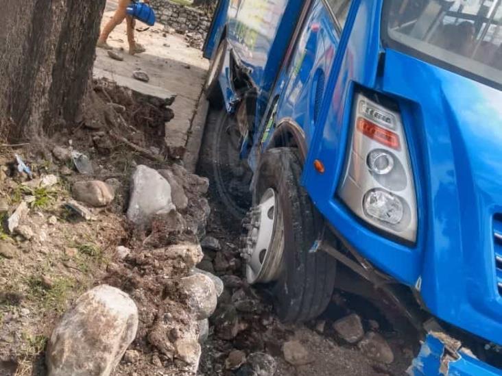 Choca urbano contra una jardinera en Nogales