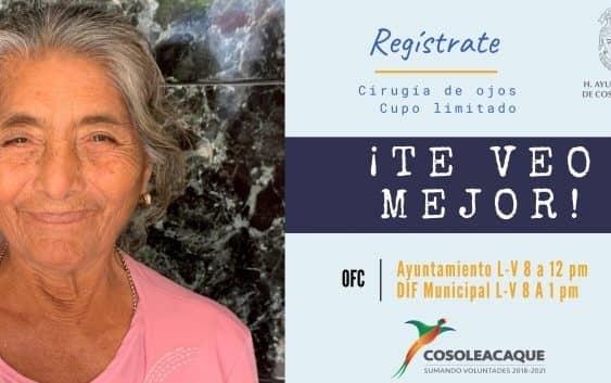 “Te veo mejor”, campaña de cirugías de la vista en Cosoleacaque