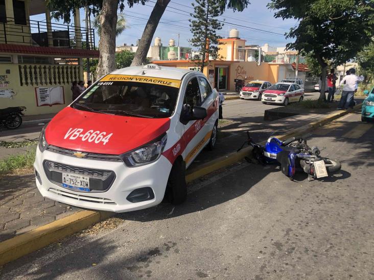 Se registra accidente en calles de Veracruz, deja una persona lesionada