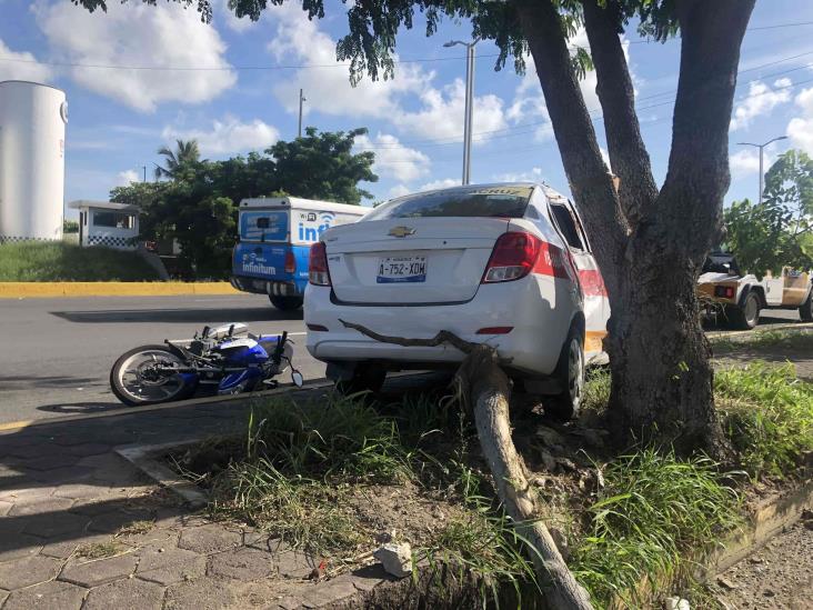 Se registra accidente en calles de Veracruz, deja una persona lesionada