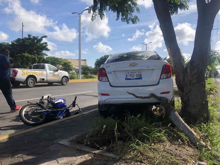 Se registra accidente en calles de Veracruz, deja una persona lesionada