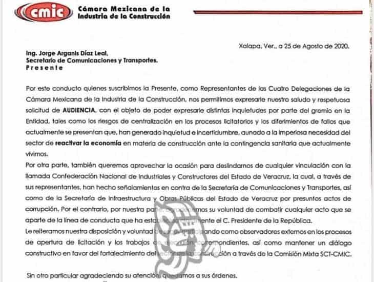 CMIC se deslinda de presuntos actos de corrupción señalados contra SCT