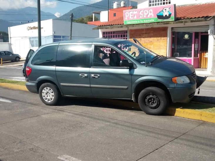 Pierde el control y derriba un poste y una palmera en Orizaba; 2 lesionadas