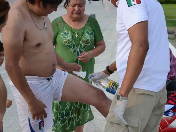 Medusa le pica a turista en playas de  Veracruz