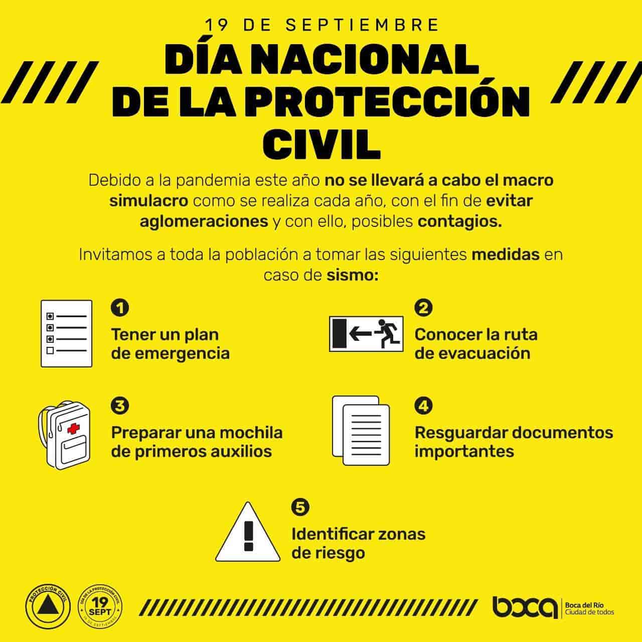 No habrá macrosimulacro del Día Nacional de la Protección Civil en Boca