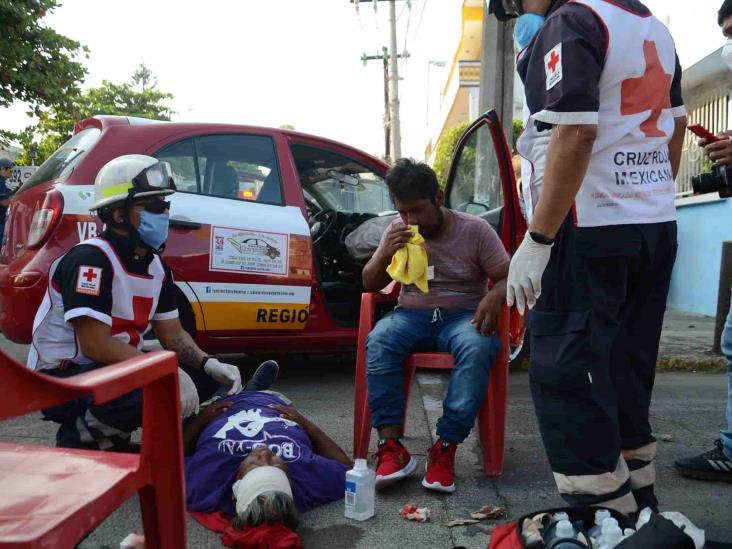 Se registra fuerte accidente en Veracruz; deja al menos tres personas lesionadas