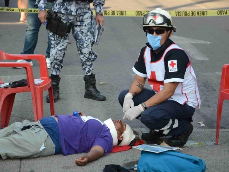 Se registra fuerte accidente en Veracruz; deja al menos tres personas lesionadas