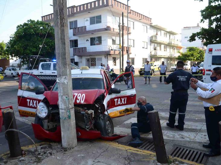 Se registra fuerte accidente en Veracruz; deja al menos tres personas lesionadas