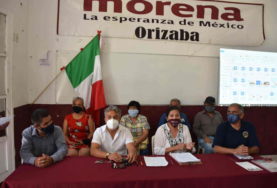 Simpatizantes de Morena en Orizaba dan apoyo a Mario Delgado