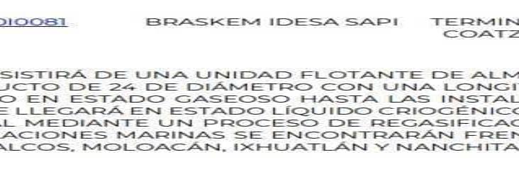 Espera Braskem-Idesa aval de Semarnat para terminal de etano