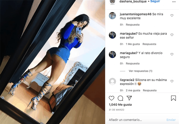 Novia de Vicente Fernández Jr. posa con shorts cacheteros