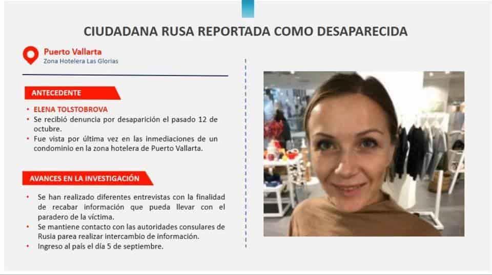 Buscan a Elena Tolstobrova, mujer rusa desaparecida en Jalisco