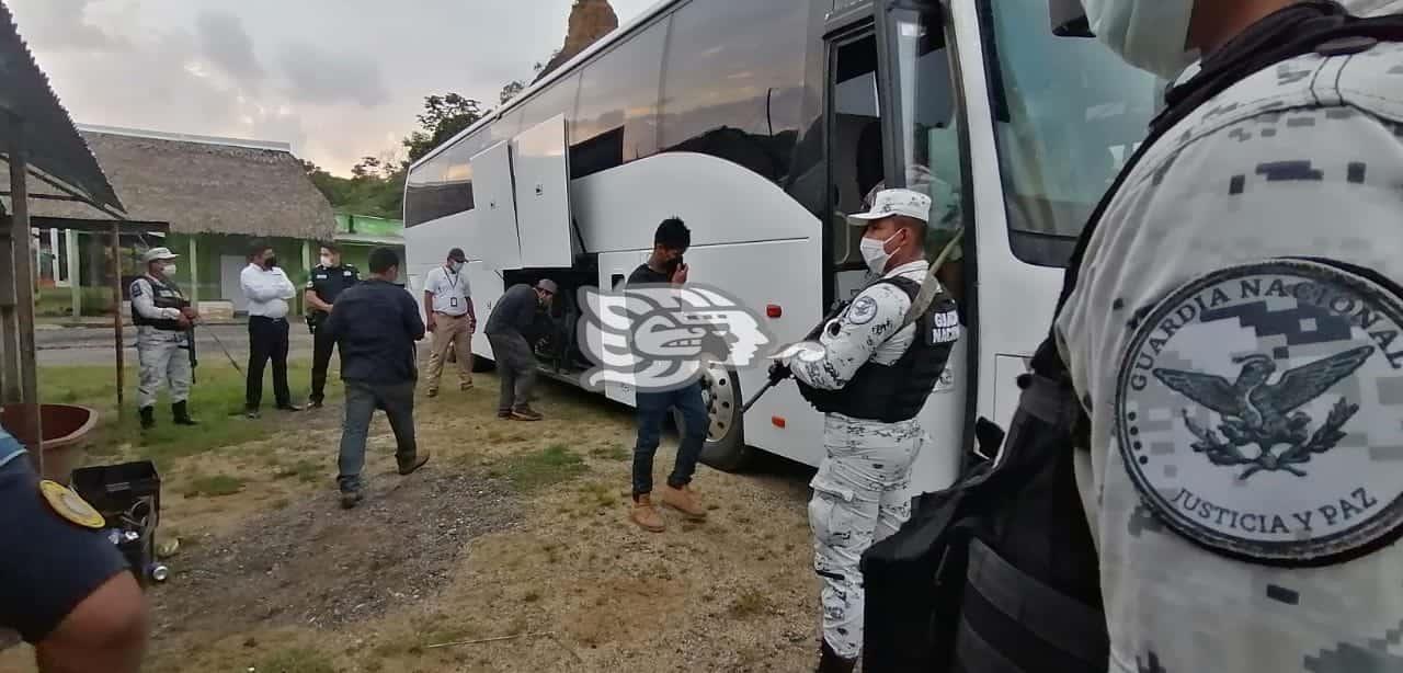 Federales resguardan más de 100 migrantes en el sur de Veracruz; 4 detenidos