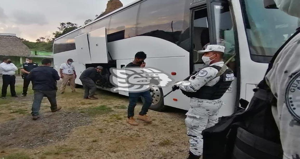 Federales resguardan más de 100 migrantes en el sur de Veracruz; 4 detenidos