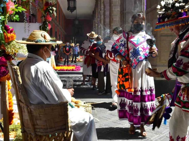 Con Ceremonia Wixárika concluyen celebraciones de Día de Muertos en Palacio Nacional