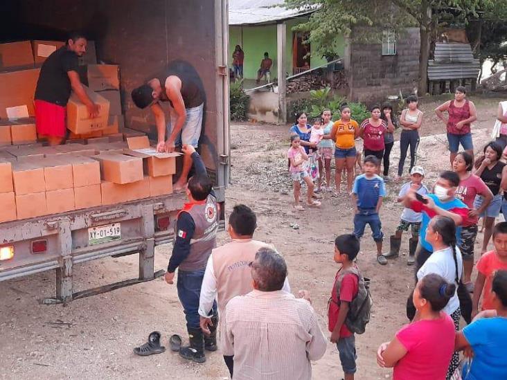 Siguen inundaciones al sur de Veracruz; comienzan a llegar apoyos: SPC