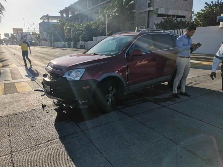 Se registra accidente en colonia de Boca del Río; deja solo daños materiales